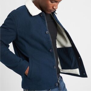 Banana Republic Moleskin Sherpa Jacket Men’s Size Small Liberty Blue Classic